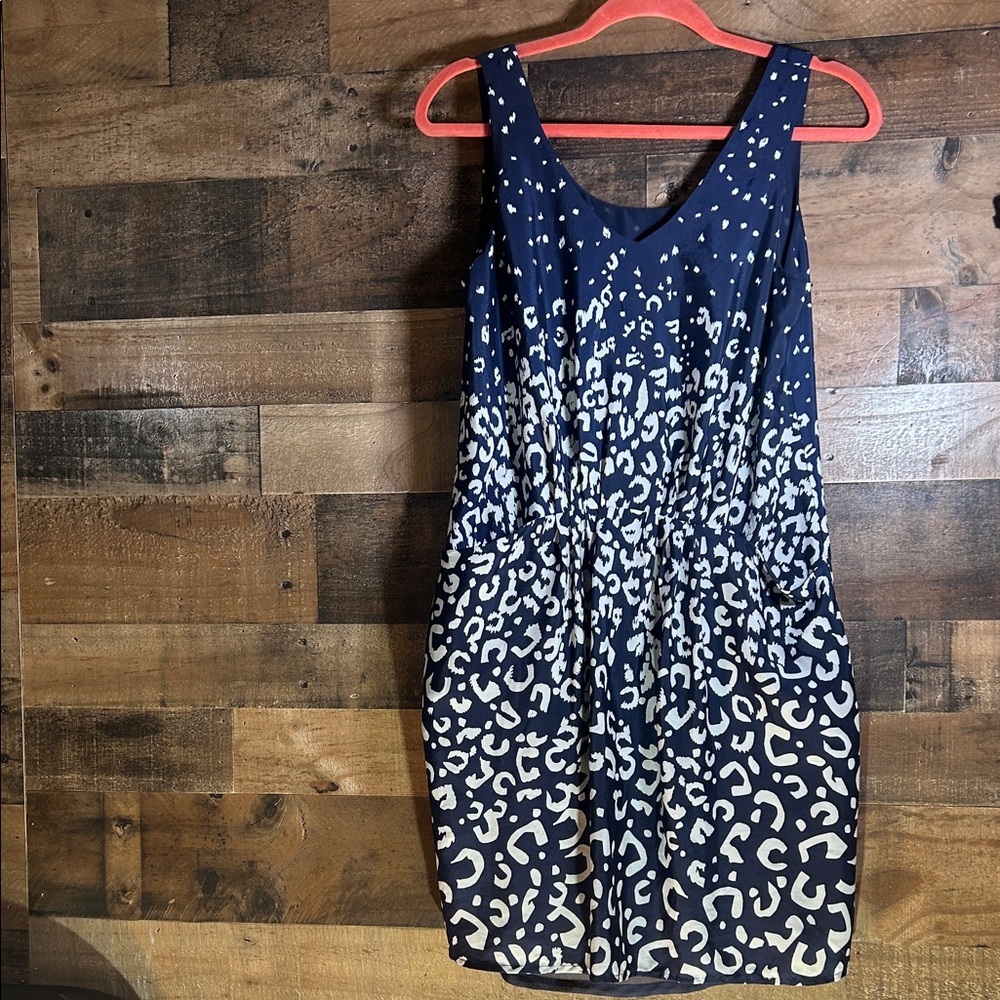 Joe Fresh Navy and White Patterned Mini Dress